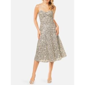 Dress the population XL Carlita dove multi sequin dress